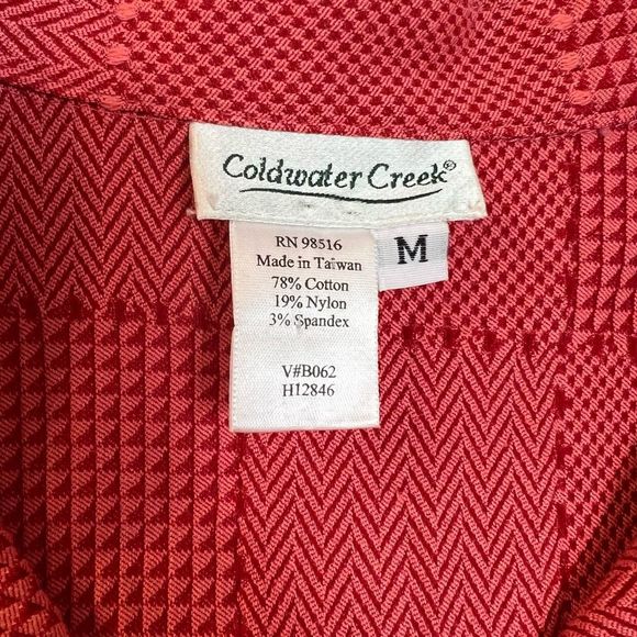 Coldwater Creek‎ Women's Coral / Red Button-Down Long-Sleeve Blazer Size Medium - Picture 5 of 6